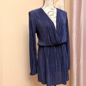 Fashion Nova Deep Blue Long Sleeve Dress